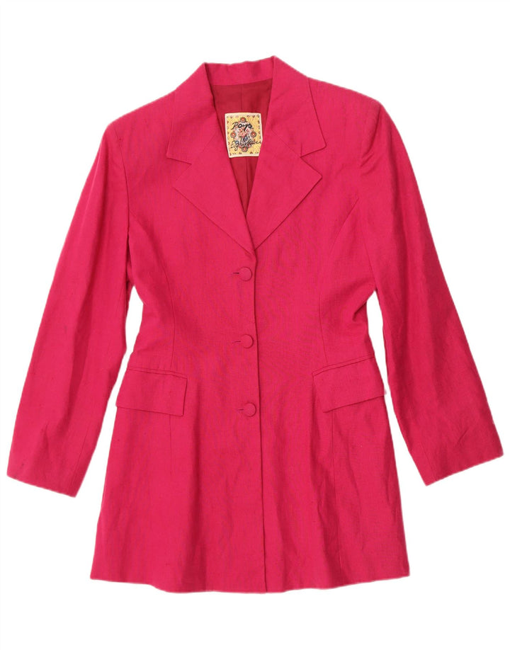 POP 84 Abito da donna a 3 bottoni e 2 pezzi, piccolo W24 L26 in lino rosa