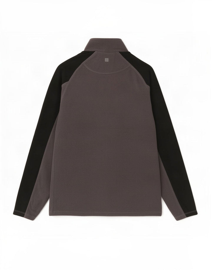 Maglione in pile da uomo con collo con zip Mountain Warehouse Blocco colore grigio medio