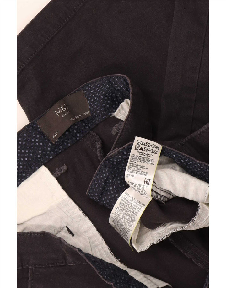 Pantaloncini chino da uomo Marks & Spencer W40 XL cotone nero