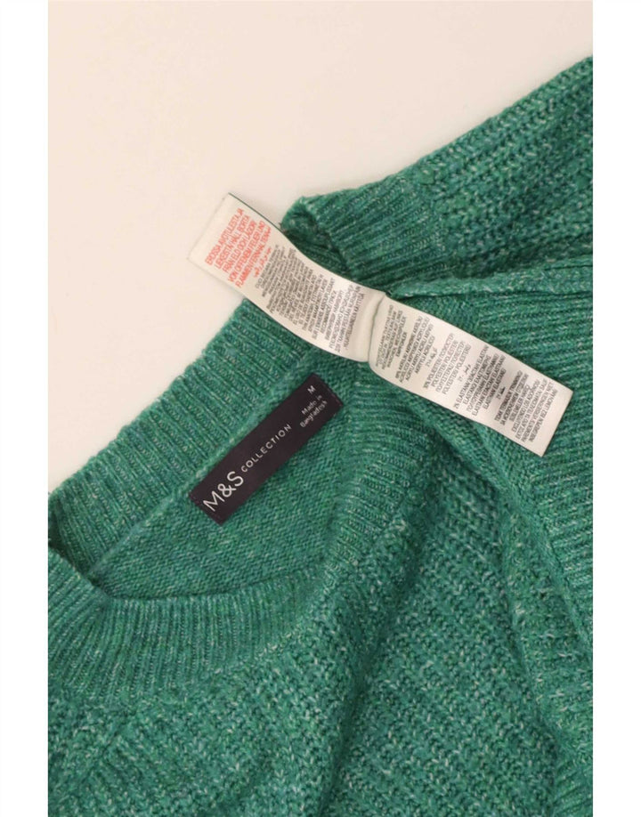 Maglione maglione girocollo da donna Marks & Spencer UK 14 verde medio screziato