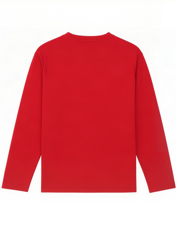 Champion Top grafico da uomo manica lunga grande rosso cotone