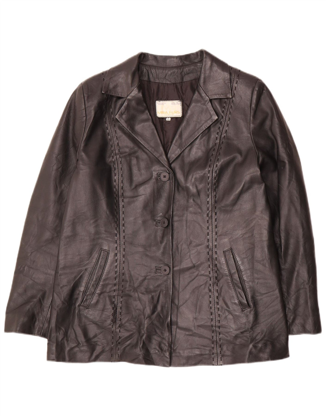 Giacca in pelle da donna Mira Furs IT 46 Large in pelle nera