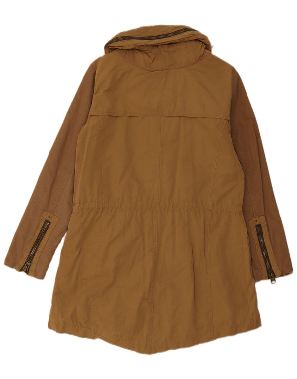 Giacca Parka da donna Zara UK 10 piccola in cotone marrone