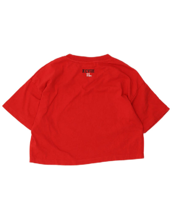 T-shirt grafica corta da donna Superdry UK 10 piccola in cotone rosso