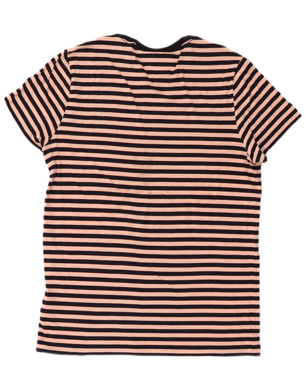 Tommy Hilfiger Mens Slim Fit T-Shirt Top XL Pink Striped Cotton