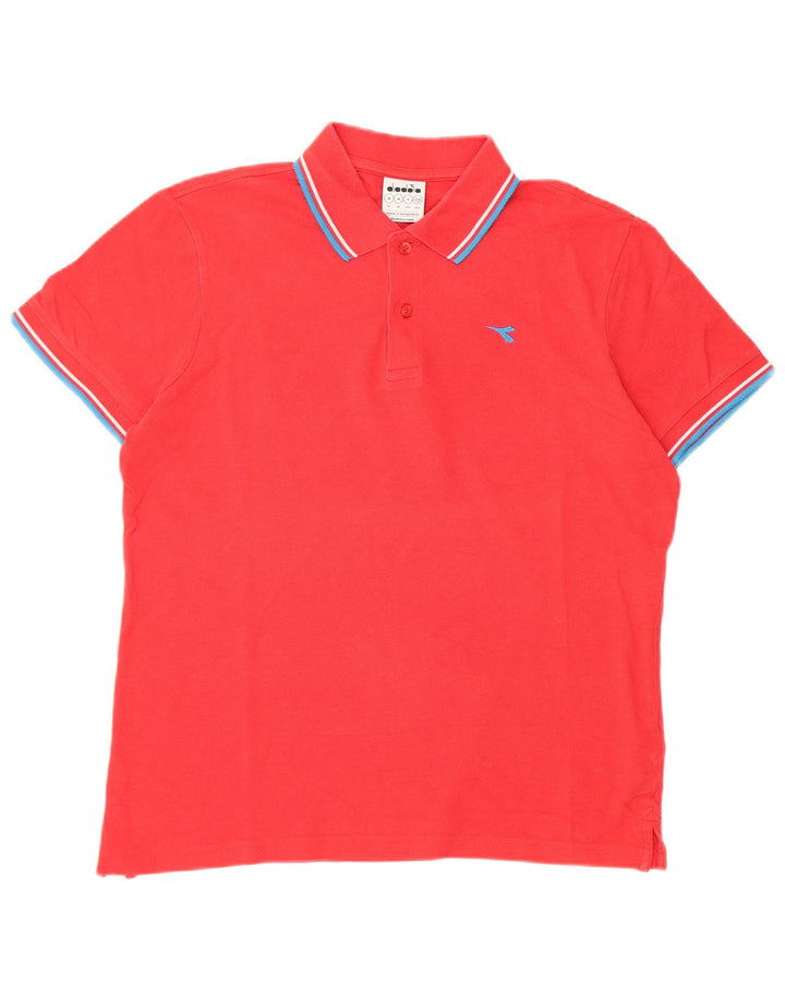 Polo Uomo Diadora Rosso Medio In Cotone