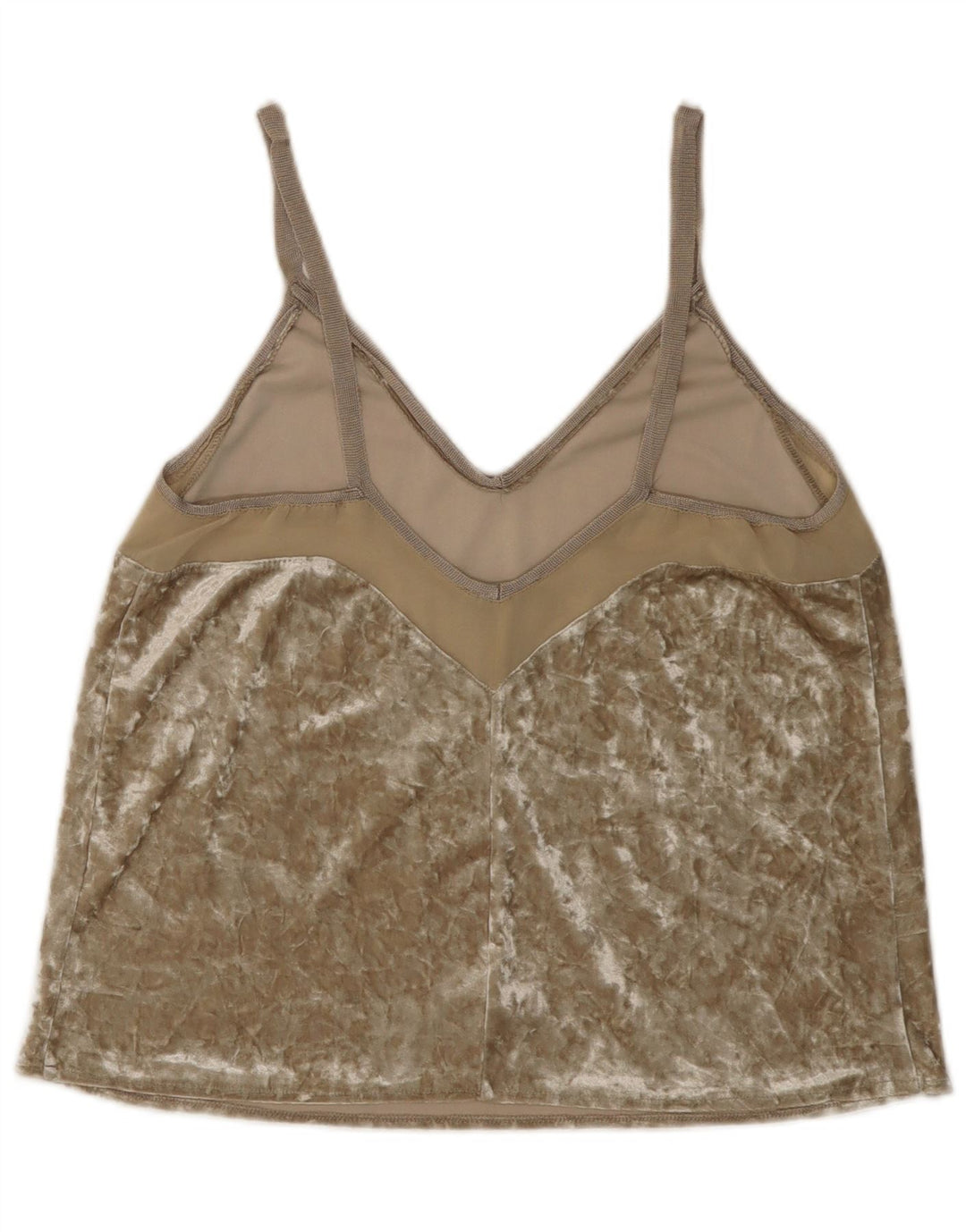 Top corto in velluto da donna Zara, taglia UK 12, beige medio