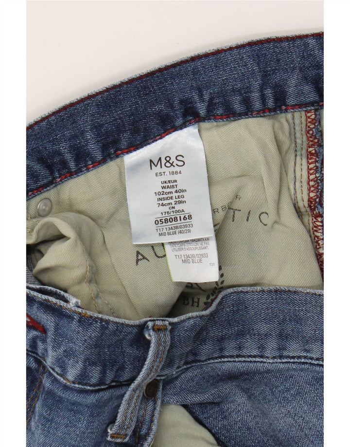 Jeans dritti da uomo Marks & Spencer W40 L29 cotone blu