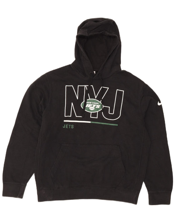 Felpa con cappuccio grafica Nike New York Jets da uomo in cotone nero medio