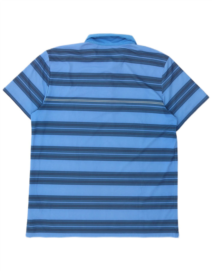 Polo Nike da uomo Dri Fit grande in poliestere a righe blu