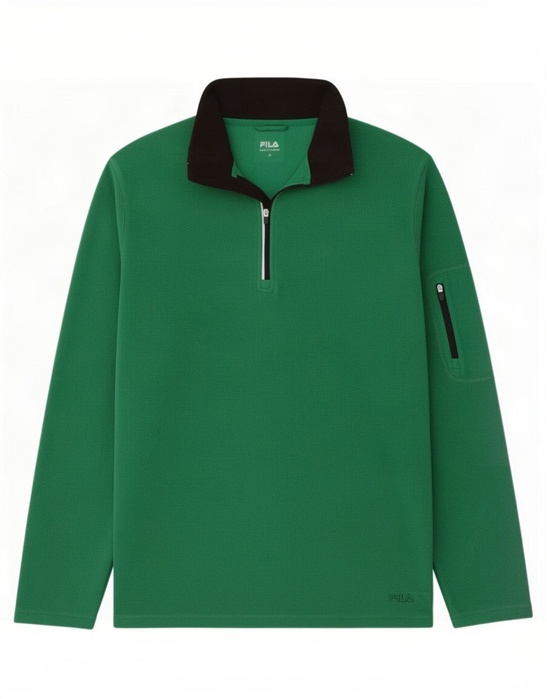 Maglione in pile da uomo Fila con zip e collo in poliestere verde medio