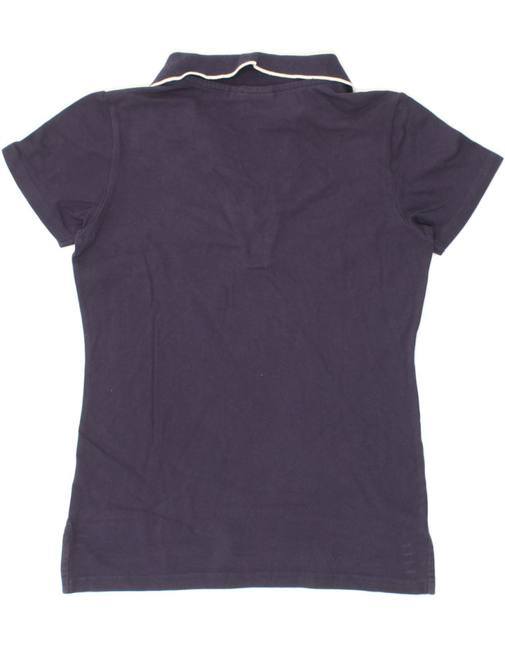 ELLESSE Womens Polo Shirt UK 12 Medium Navy Blue Cotton Vintage Ellesse and Second-Hand Ellesse from Messina Hembry 