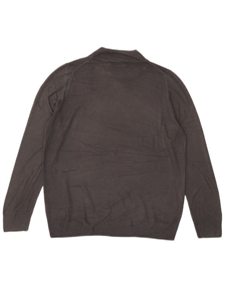 Maglione maglione a collo alto da donna Marks & Spencer UK 16 grande acrilico grigio