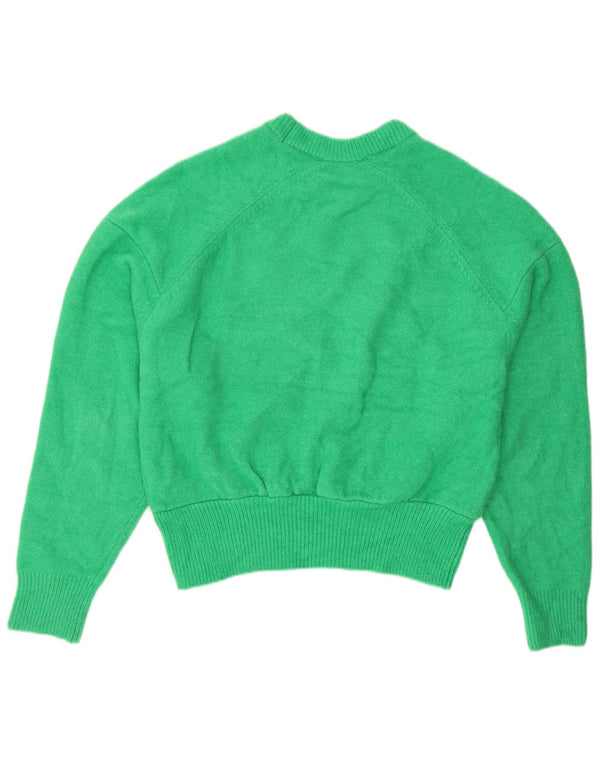 Maglione corto girocollo da donna Zara UK 14 Acrilico verde medio