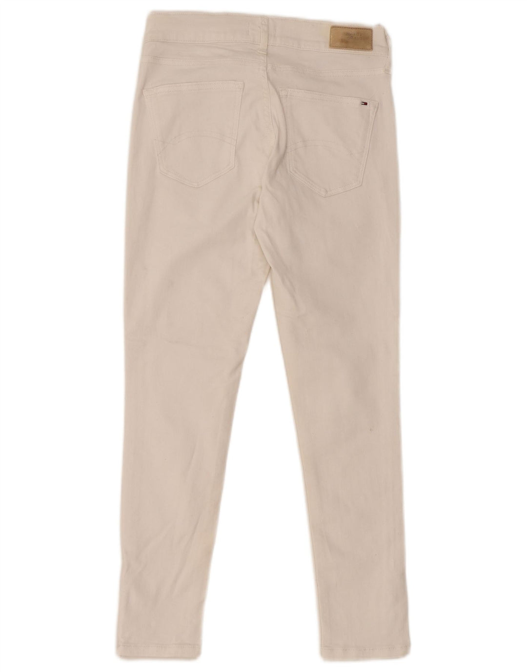 TOMMY HILFIGER Jeans skinny da donna a vita media W25 L25 cotone bianco