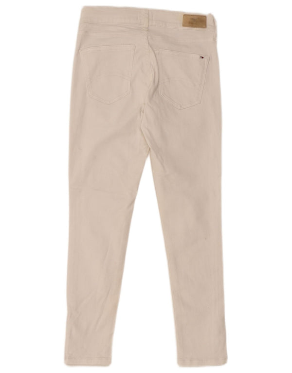 TOMMY HILFIGER Jeans skinny da donna a vita media W25 L25 cotone bianco