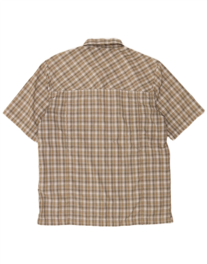 Camicia a maniche corte da uomo MC Kinley Poliestere a quadri kaki medio