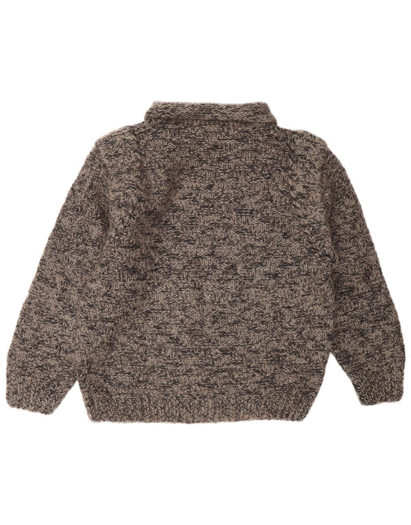 Vintage Womens Roll Neck Jumper Sweater UK 14 Large Grey Flecked
