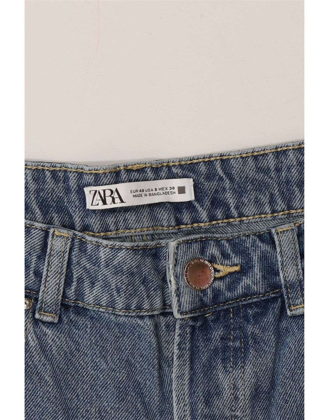 Pantaloncini di jeans a vita alta da donna Zara EU 40 medi W30 blu