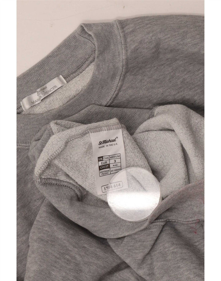 Felpa da uomo Marks & Spencer in cotone grigio medio