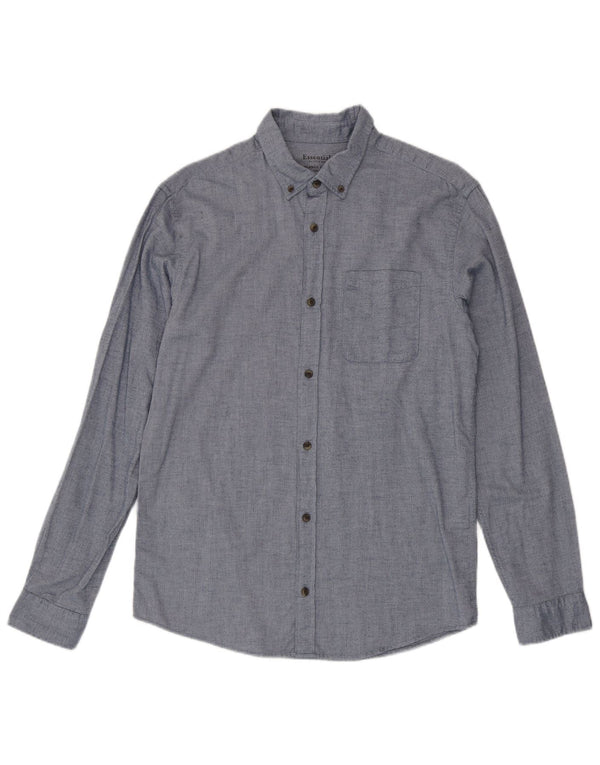Jack & Jones Camicia da uomo in flanella di cotone a spina di pesce blu grande