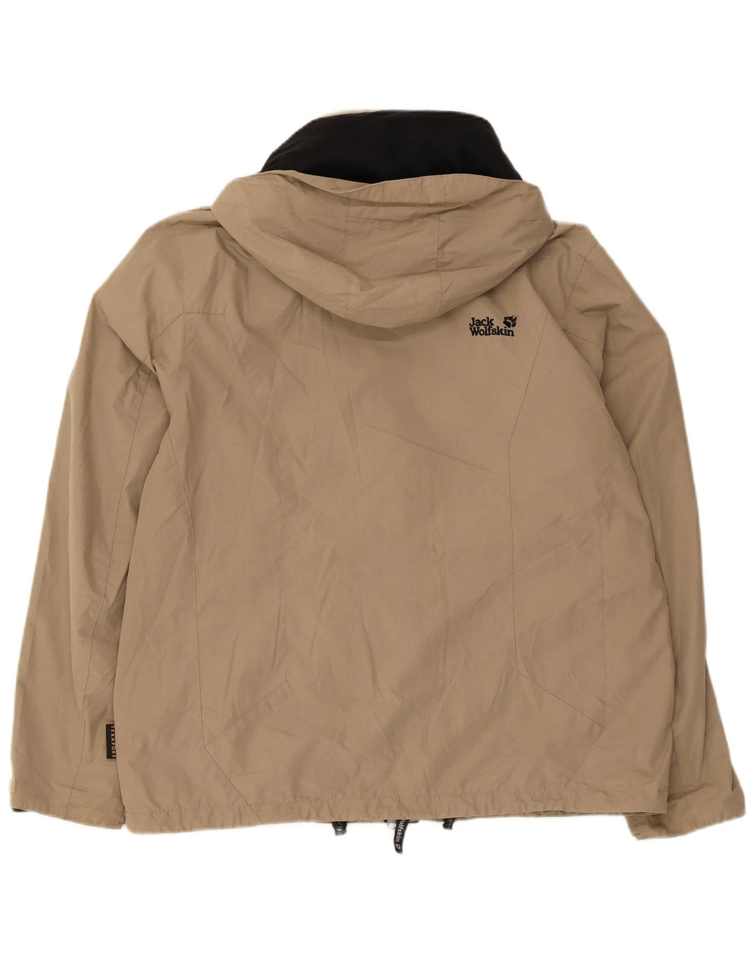 Giacca antipioggia con cappuccio da uomo Jack Wolfskin UK 36/38 Poliestere beige medio
