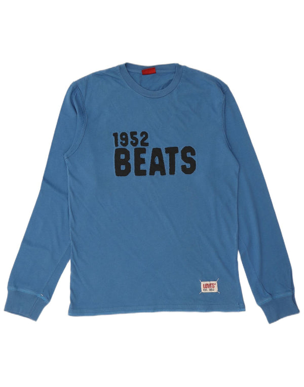 LEVI'S Top grafico da uomo a maniche lunghe in cotone blu medio