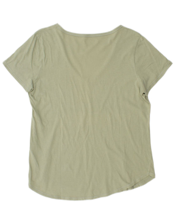 T-shirt da donna Abercrombie & Fitch UK 14 grande in cotone kaki