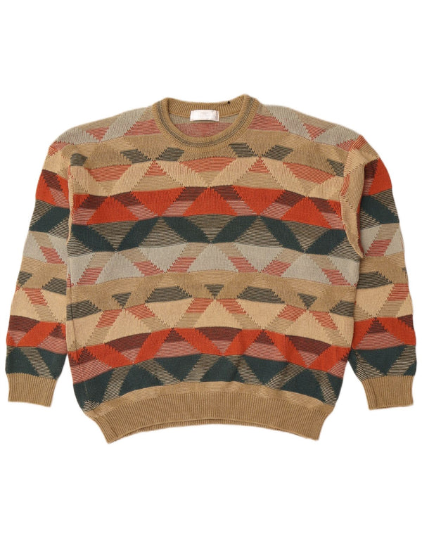 Maglione maglione girocollo da uomo Marks & Spencer XL multicolore geometrico