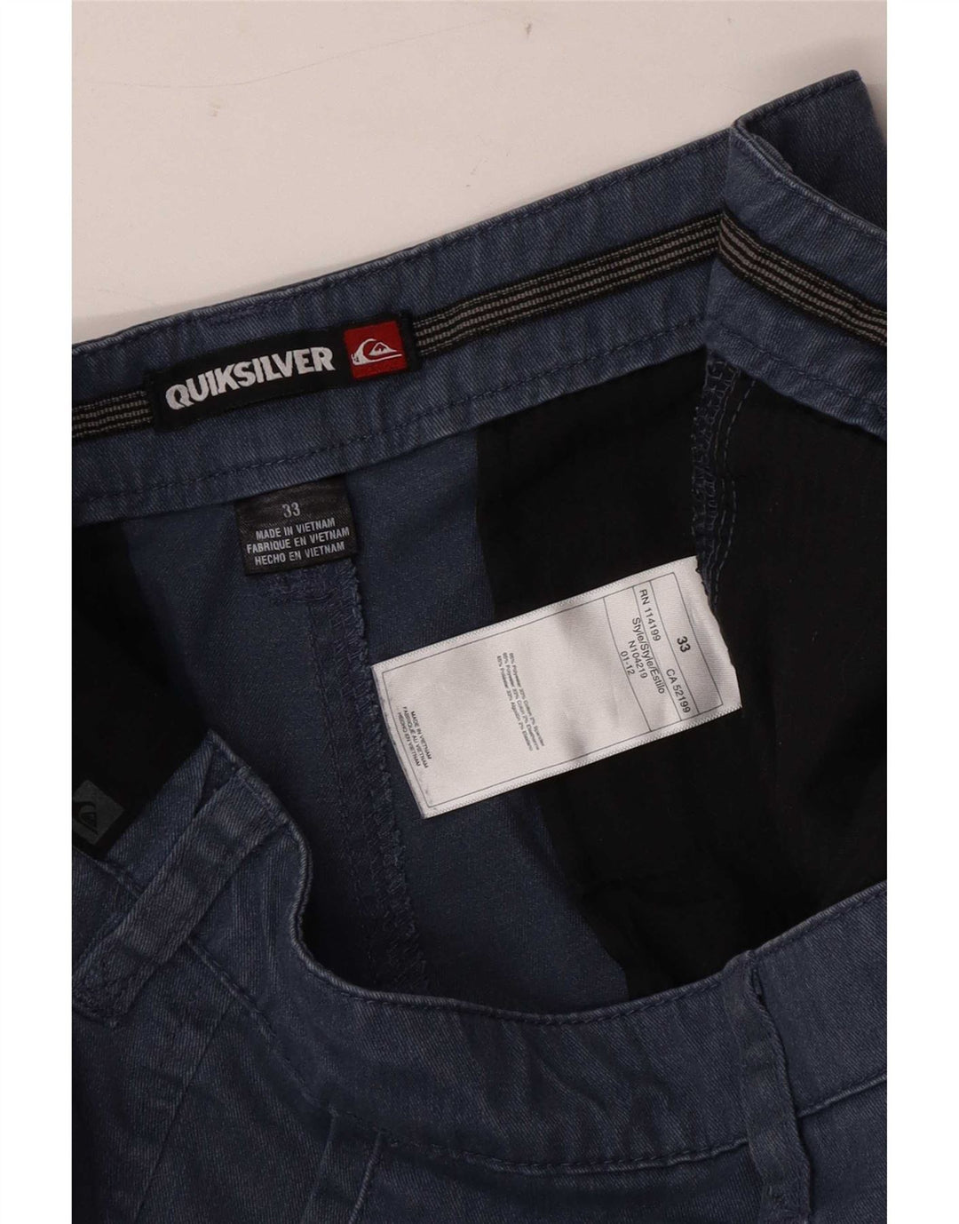 Pantaloncini chino da uomo Quiksilver W33 in cotone blu medio