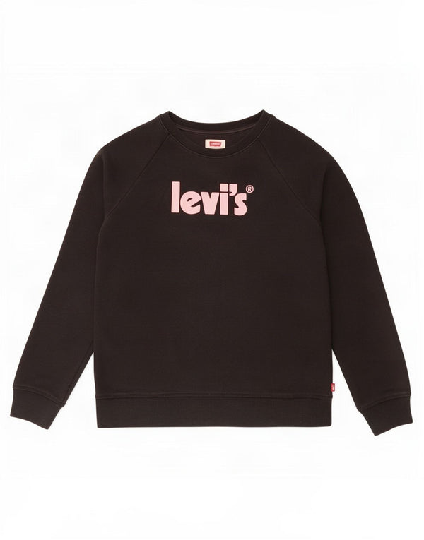 Felpa grafica per ragazze Levi's 15-16 anni in cotone nero