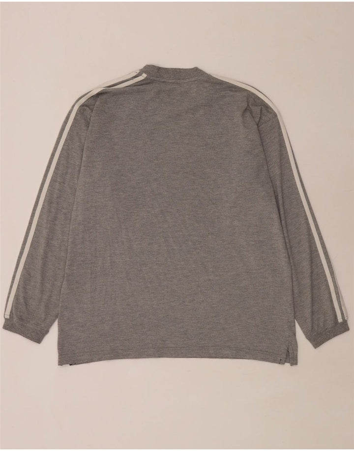 Adidas Maglia a maniche lunghe da uomo UK 38/40 Cotone chiazzato grigio medio