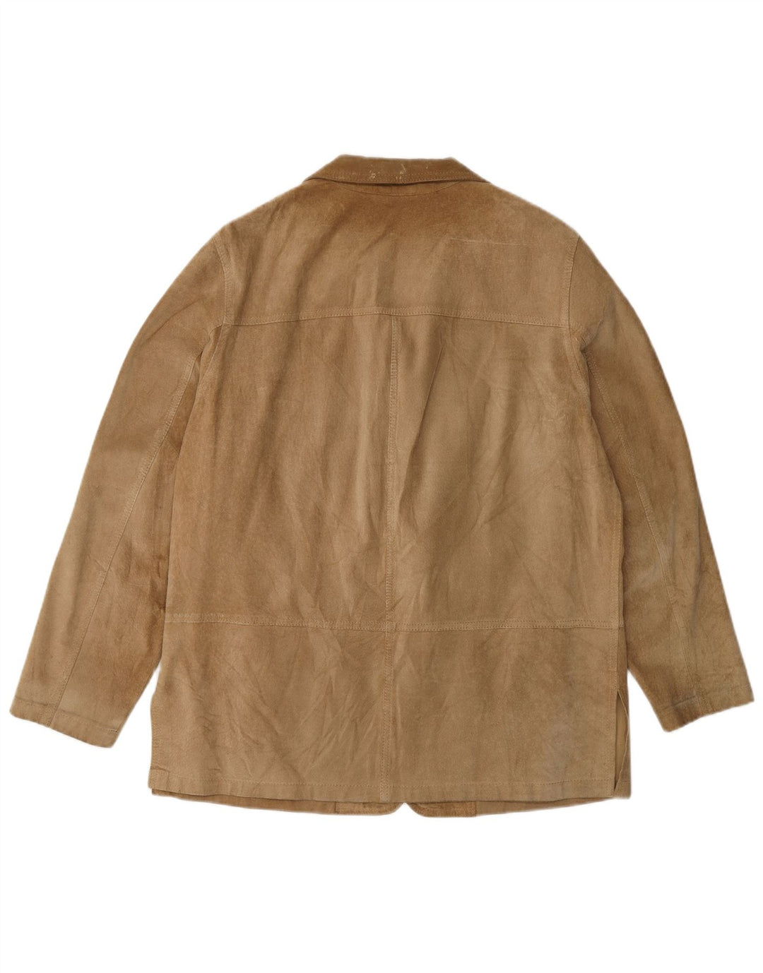 Giacca vintage in pelle scamosciata da donna IT 42 in pelle beige media
