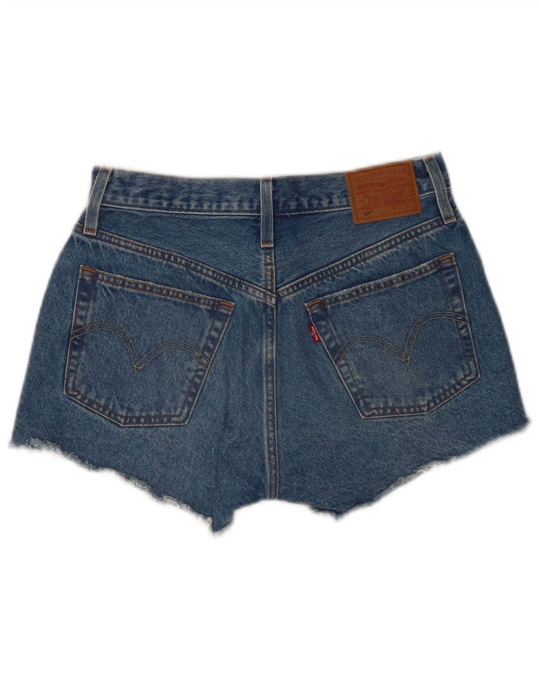 Pantaloncini Levi's da donna 501 in denim invecchiato W27 piccolo cotone blu