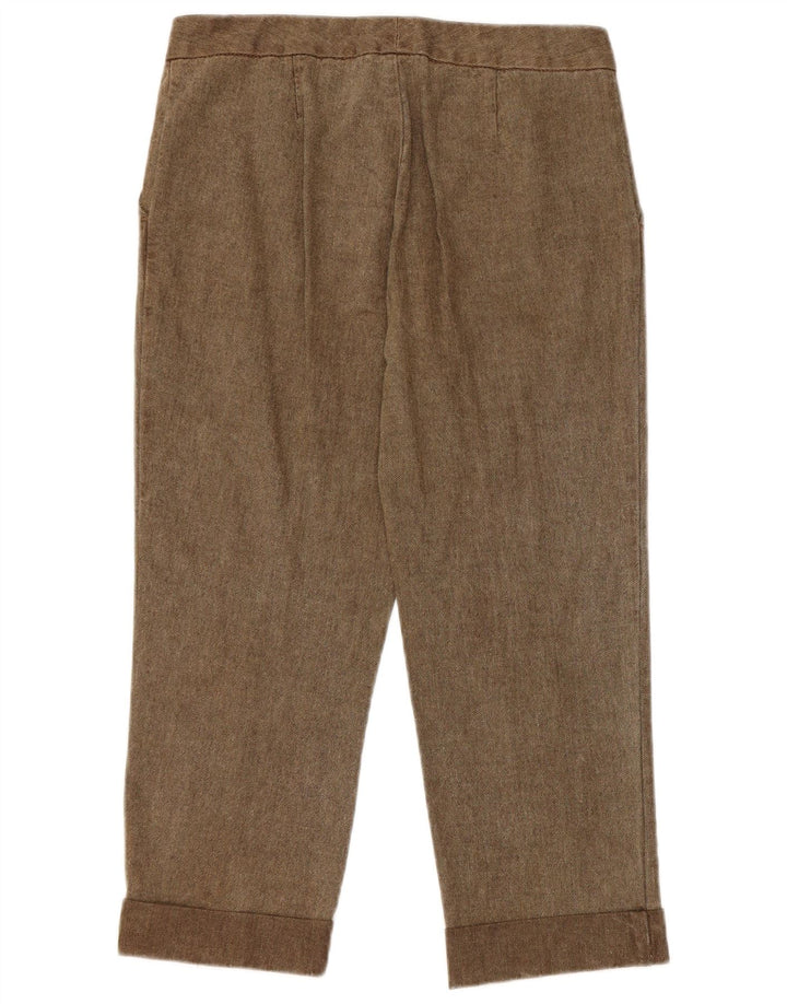 Pantaloni cropped da donna Stefanel EU 36 Small W28 L21 Marrone a spina di pesce