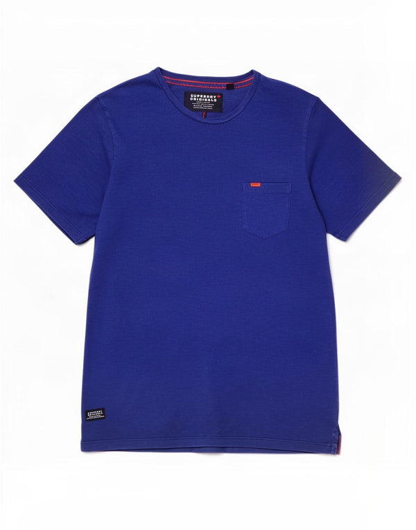 T-shirt da uomo Superdry Top XL in cotone chiazzato blu
