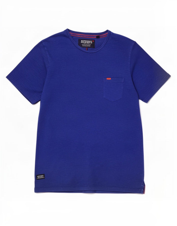 T-shirt da uomo Superdry Top XL in cotone chiazzato blu
