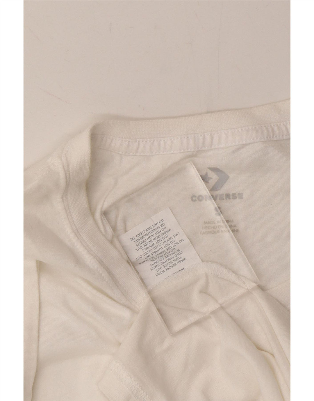 CONVERSE Mens Graphic T-Shirt Top Small White Cotton