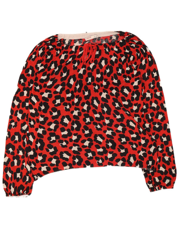 Camicetta a maniche lunghe da donna Liu Jo Top UK 12 Seta con stampa animalier rossa media