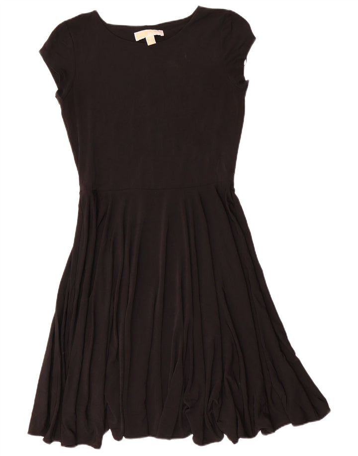Abito a trapezio da donna Michael Kors UK 10 piccolo poliestere nero
