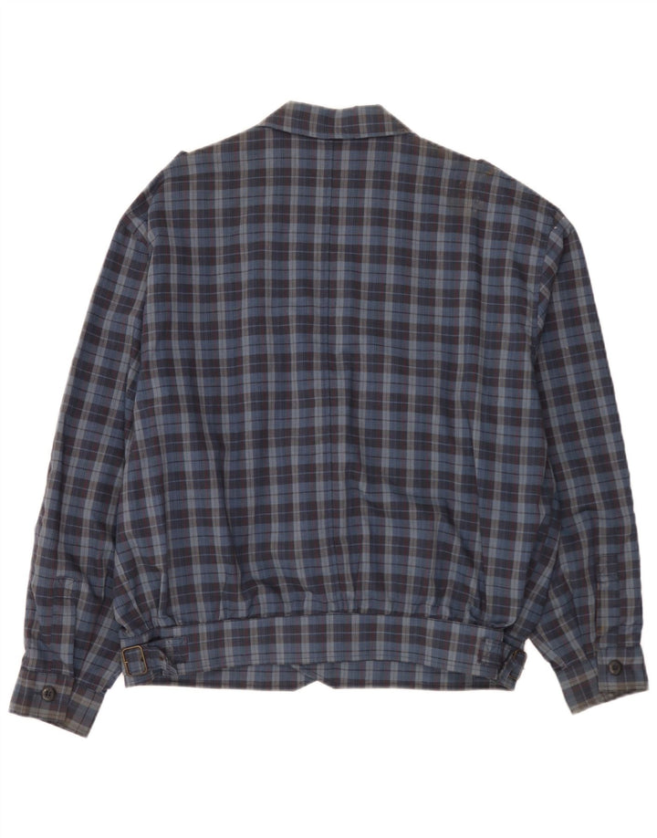 Giubbotto bomber militare vintage da uomo IT 52 XL in poliestere a quadri blu