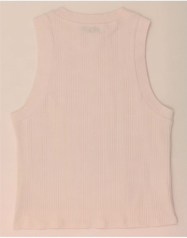 Canotta corta da donna Zara UK 18 XL cotone a righe bianche