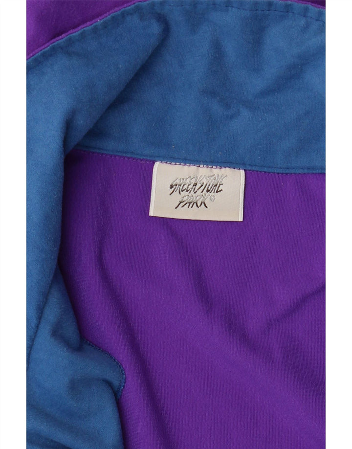 Greenstone Park Felpa con collo con zip da uomo Maglione color block viola medio