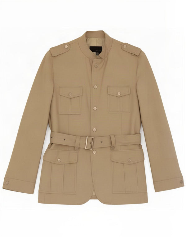 Giacca militare da uomo Zara UK 40 grande lino beige