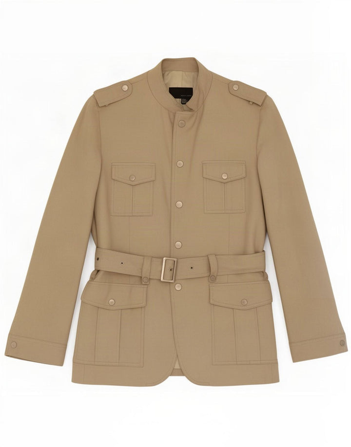 Giacca militare da uomo Zara UK 40 grande lino beige