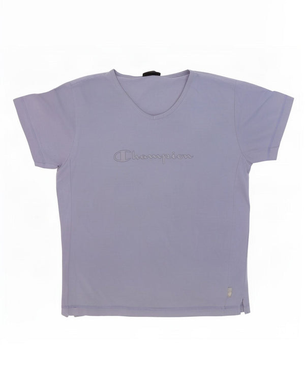 T-shirt grafica da donna Champion Top UK 16 grande cotone viola