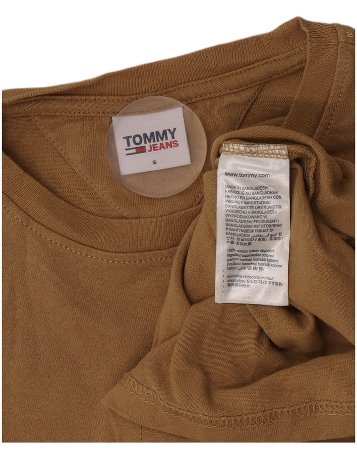 T-shirt da uomo Tommy Hilfiger Top piccola in cotone marrone