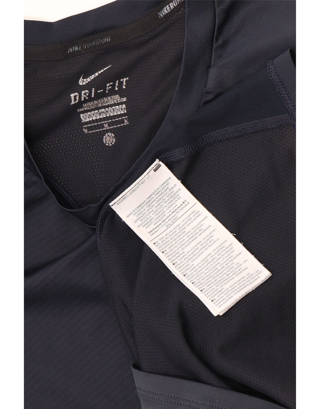 T-shirt da donna Nike Dri Fit Top UK 14 Medium Navy Blue Colourblock