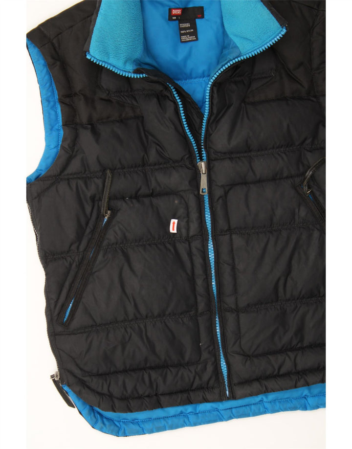 DIESEL Womens Padded Gilet UK 16 Large Black Nylon Vintage Diesel and Second-Hand Diesel from Messina Hembry 