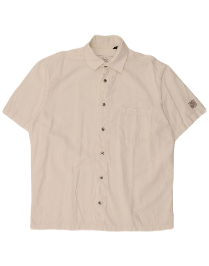 Camicia a maniche corte da uomo Murphy & Nye grande in cotone bianco